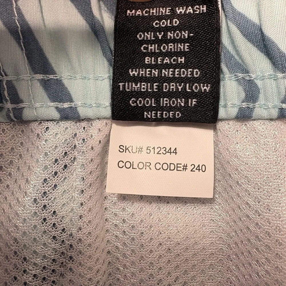 RSQ‎ Swim Trunks Men Medium Aqua Zig Zag Pattern 5
